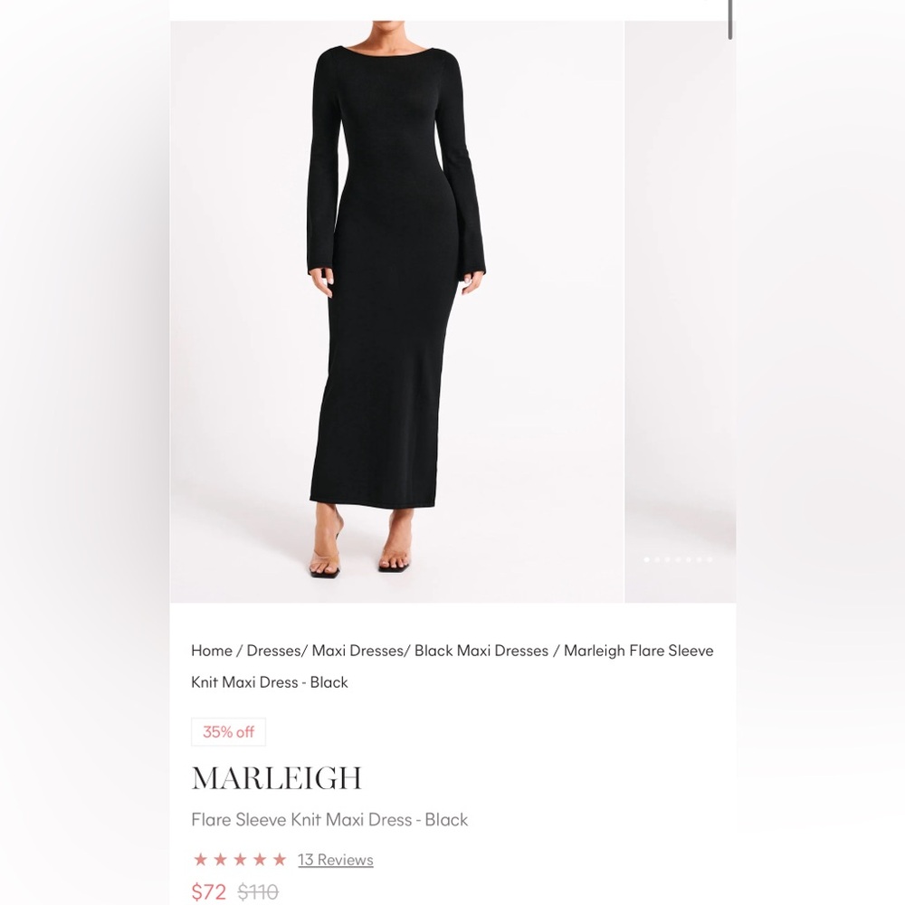 Black Marleigh Meshki Dress (maxi, open back)